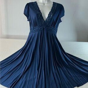 Soprano Deep Blue Lace-Trimmed Top